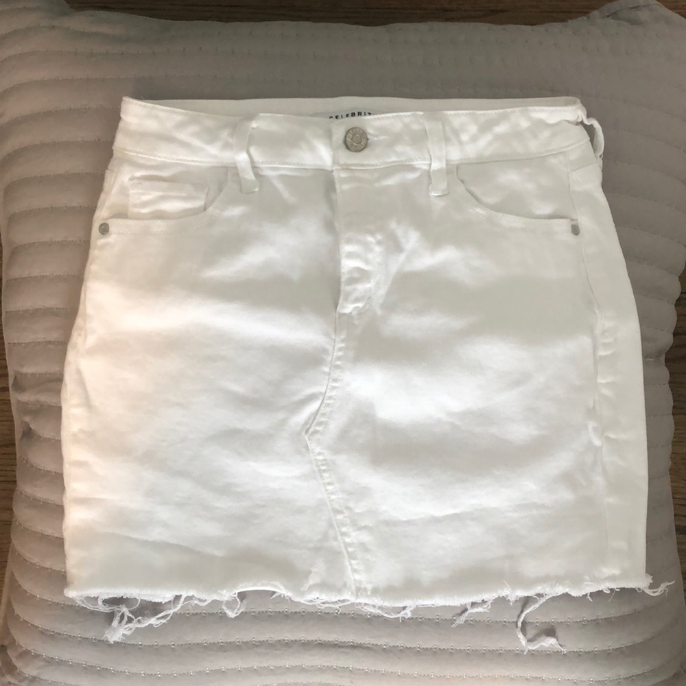 Celebrity Pink white jean skirt